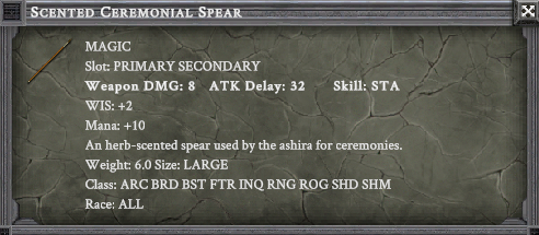 SCENTED CEREMONIAL SPEAR item card
